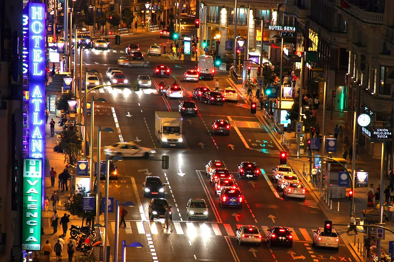 La Gran Vía de nuit depuis l’édifice Carrión